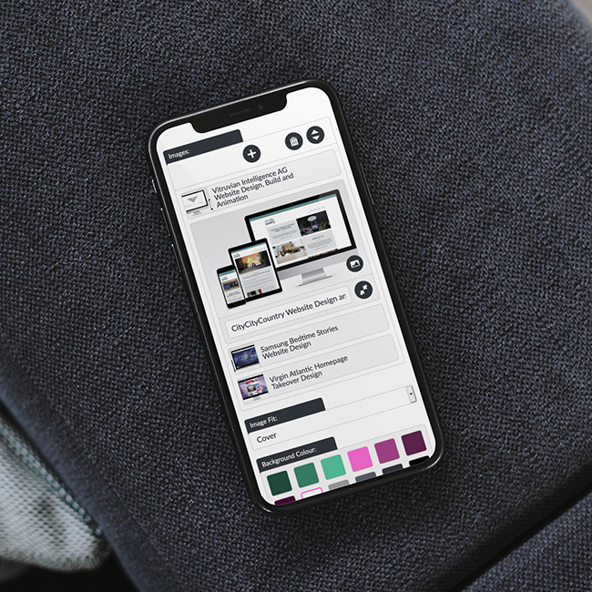 CMS Image Gallery module edit screen viewed on a mobile phone screen