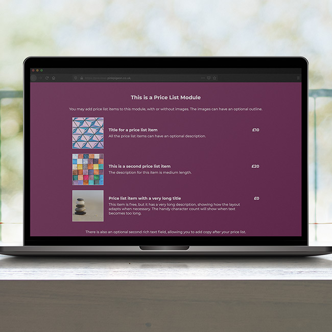 Image of Prices - List Module